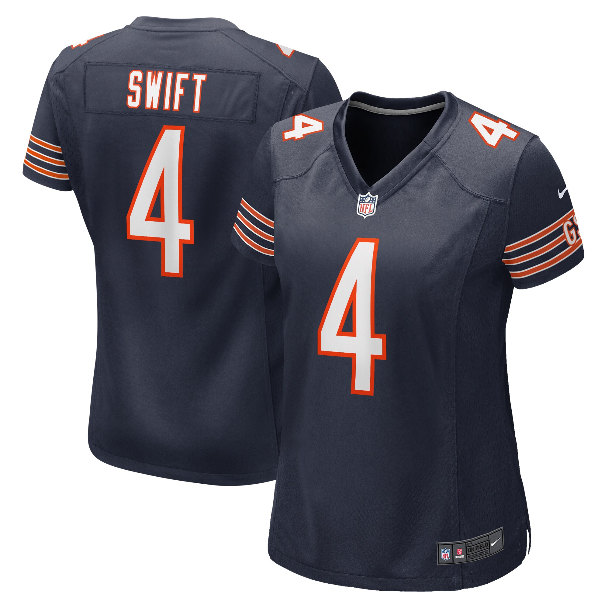 Chicago Bears D'Andre Swift Navy Game NFL Jersey Women's