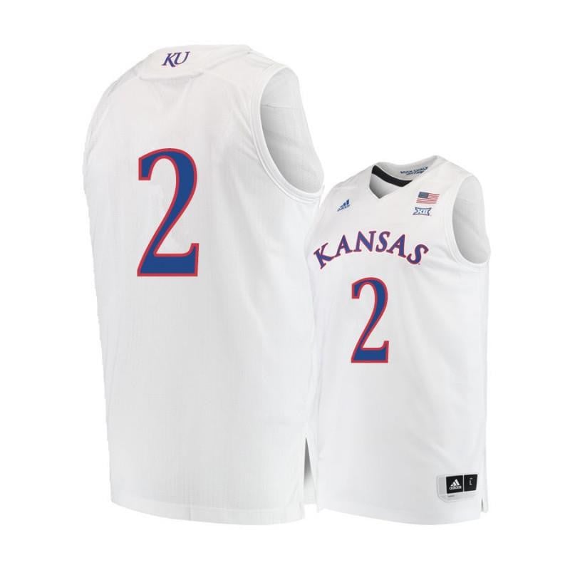 2 Charlie Moor White Kansas Jayhawks NCAA Jersey Men's