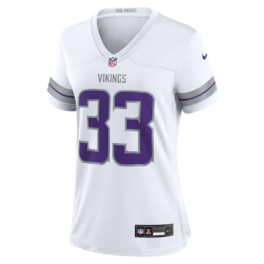 Aaron Jones 33 Minnesota Vikings Alternate Game White NFL Jersey Women's