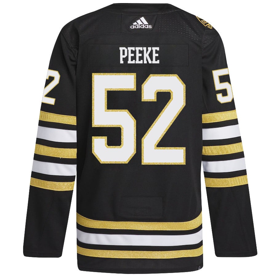 Andrew Peeke 52 Boston Bruins 2024 Playoffs Patch Home Black NHL Jersey Men's