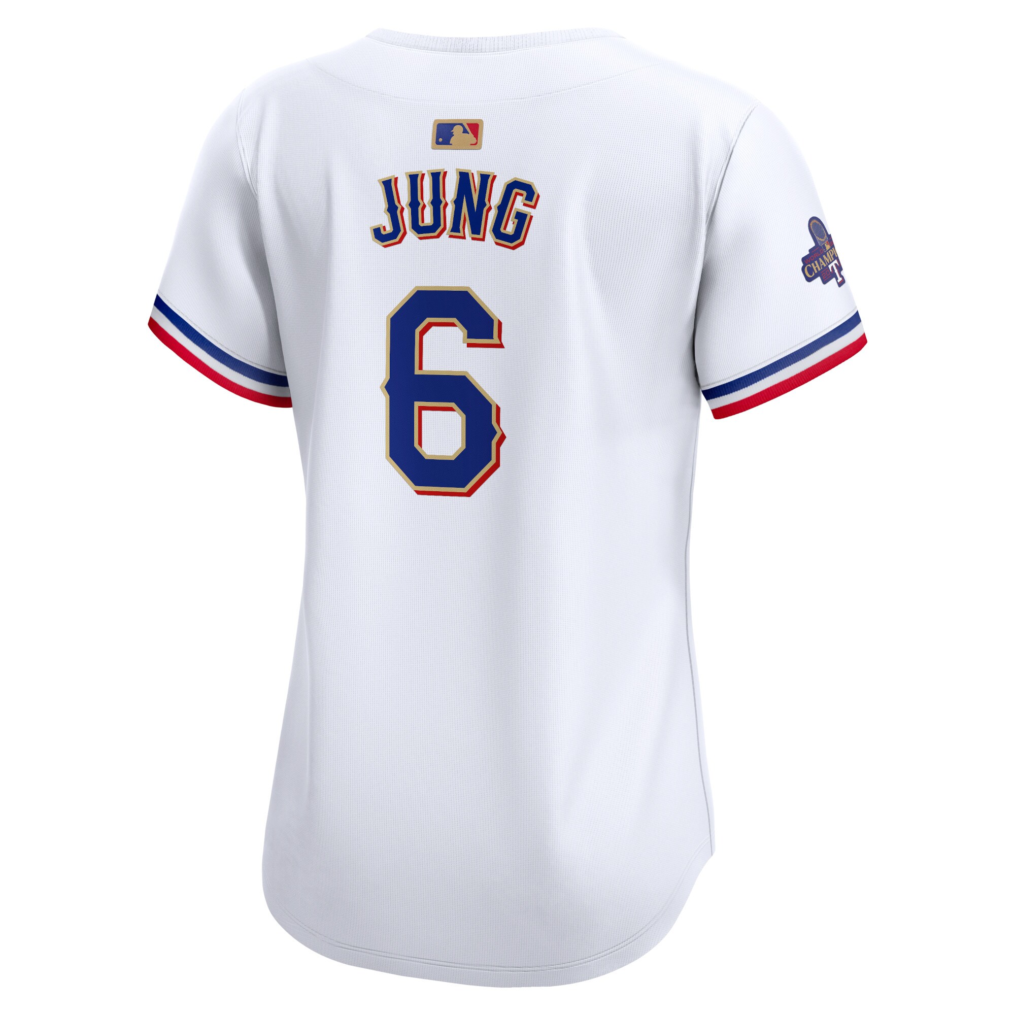 Texas Rangers Josh Jung White 2024 Gold Collection Limited Player MLB Jersey Women's