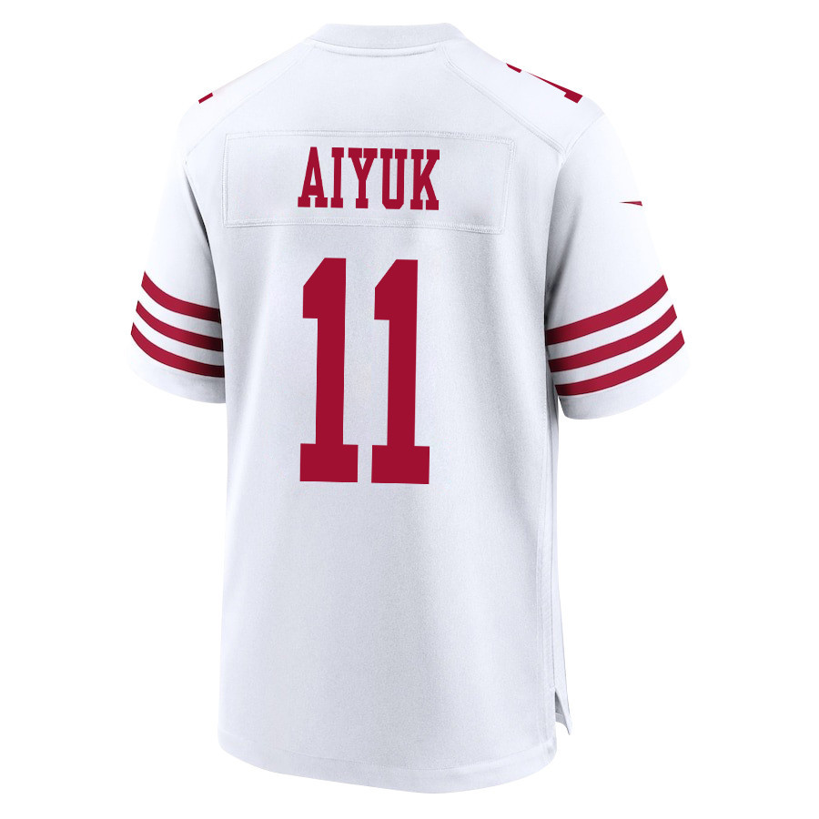 Brandon Aiyuk 11 San Francisco 49ers NFC Champions Patch Game White NFL Jersey Men's