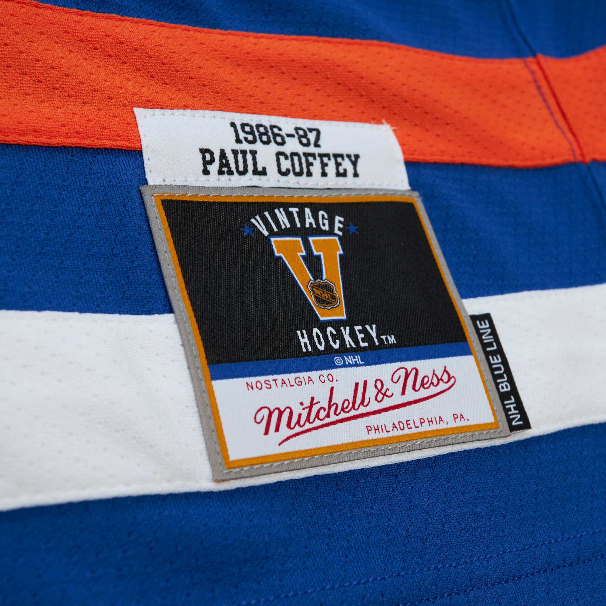 Edmonton Oilers Paul Coffey Mitchell Ness Royal 1986/87 Blue Line Player NHL Jersey Men's