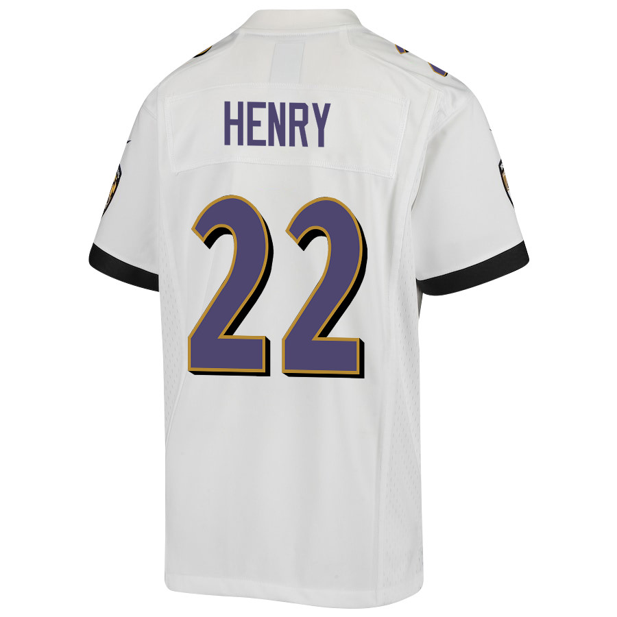 Derrick Henry 22 Baltimore Ravens Game White NFL Jersey Youth