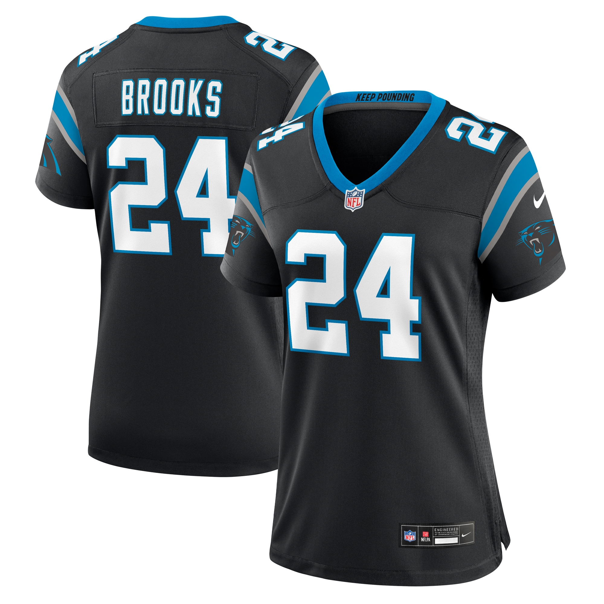 Carolina Panthers Jonathon Brooks Black Game NFL Jersey Women's
