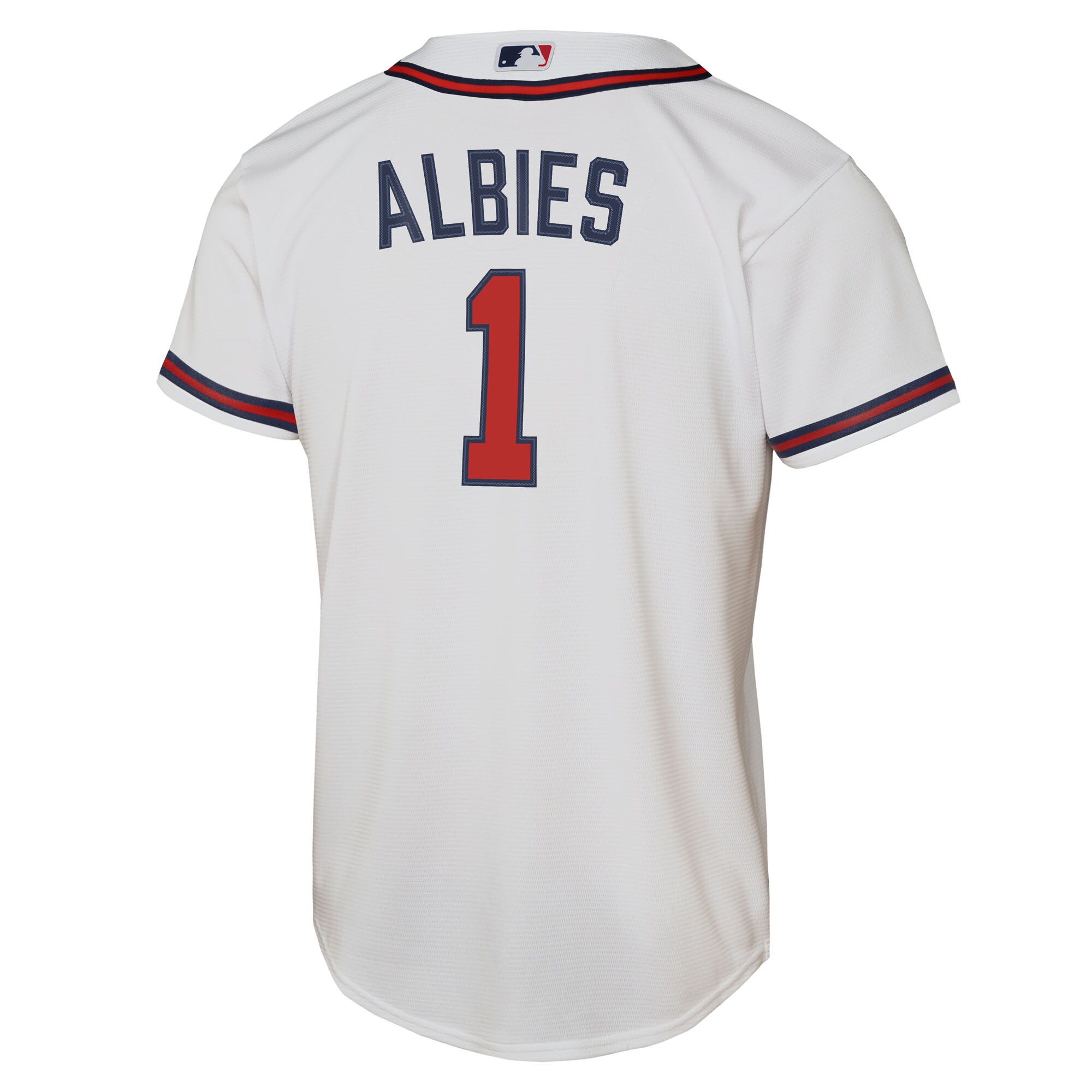 Atlanta Braves Ozzie Albies White Home Player MLB Jersey Youth