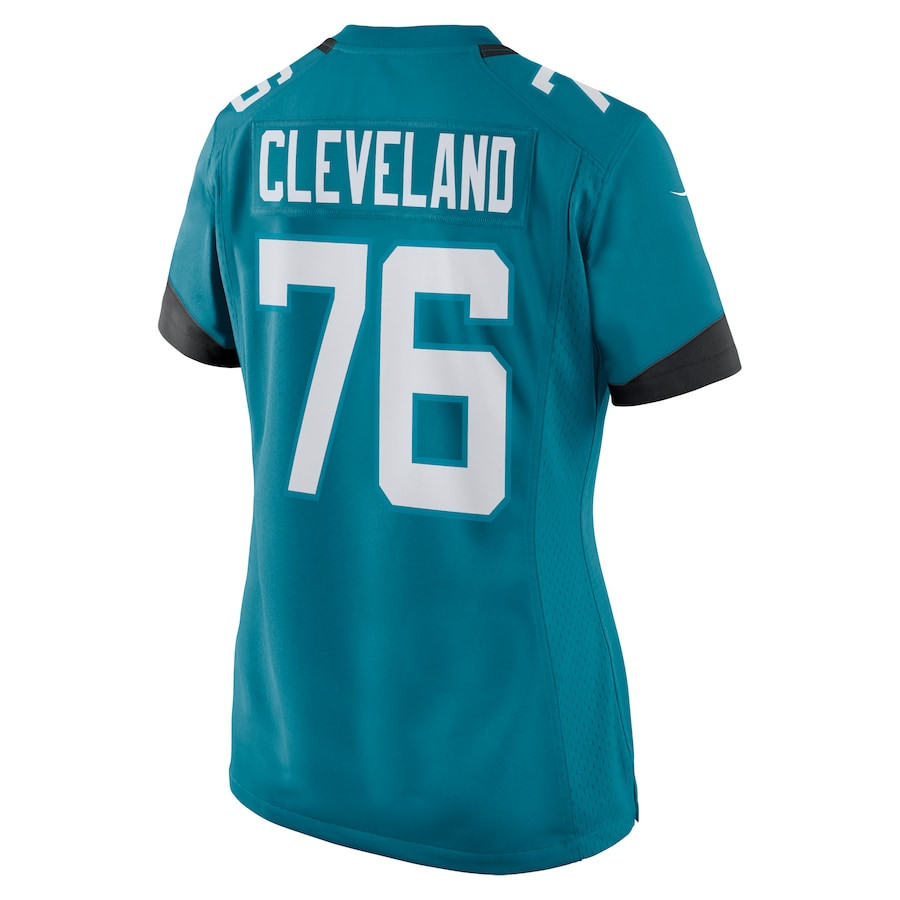 Ezra Cleveland 76 Jacksonville Jaguars Game Teal NFL Jersey Women's