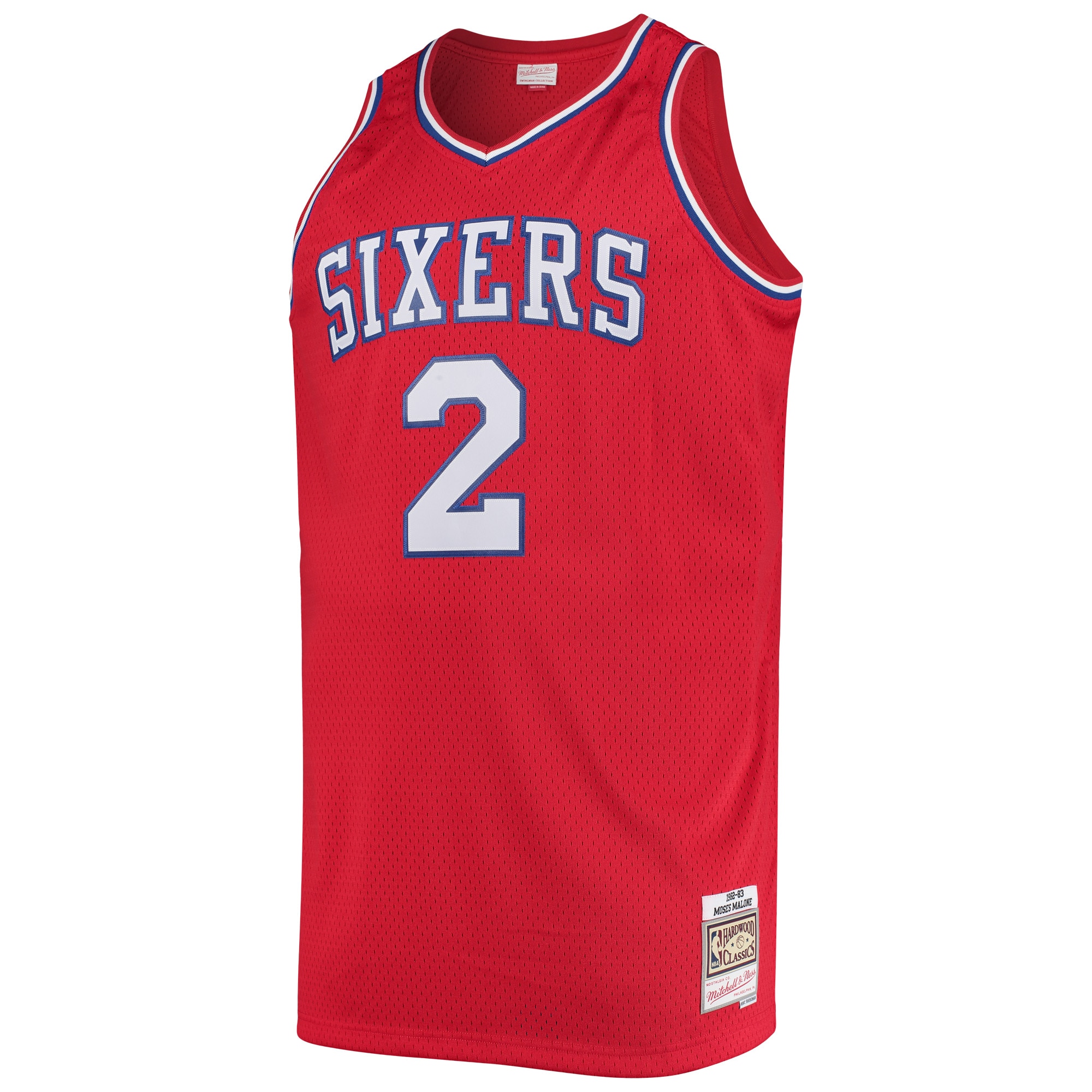 Mitchell Ness Moses Malone Red Philadelphia 76ers 1982/83 Big Tall Hardwood Classics Swingman NBA Jersey Men's