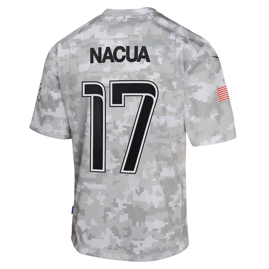 Puka Nacua 17 Los Angeles Rams 2024 Salute to Service Game Arctic Camo NFL Jersey Youth