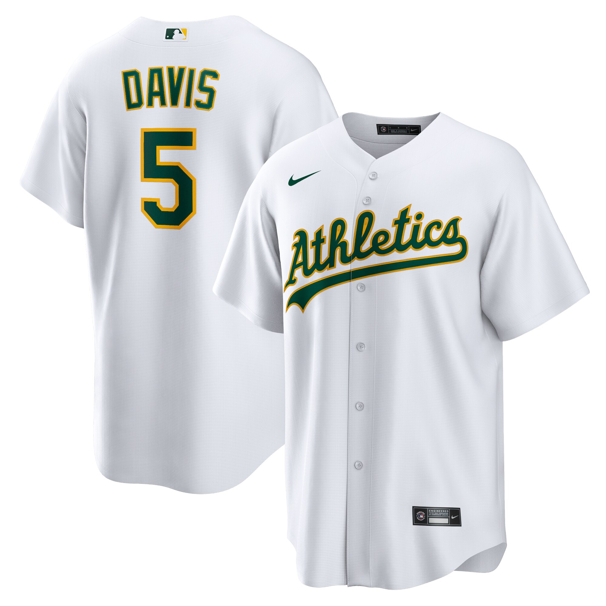 Oakland Athletics JD Davis White Home MLB Jersey Men's