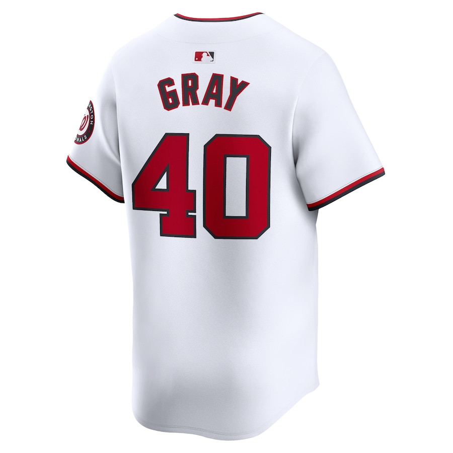 Josiah Gray 40 Washington Nationals Home Limited White MLB Jersey Men's