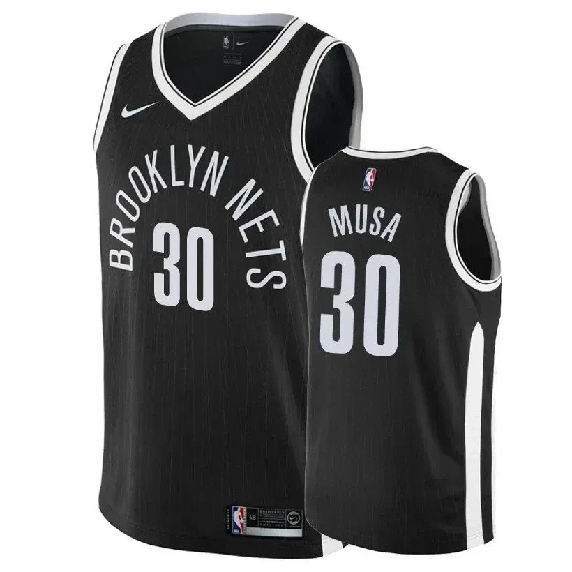 Brooklyn Nets Dzanan Musa 30 City Edition Black NBA Jersey Men's