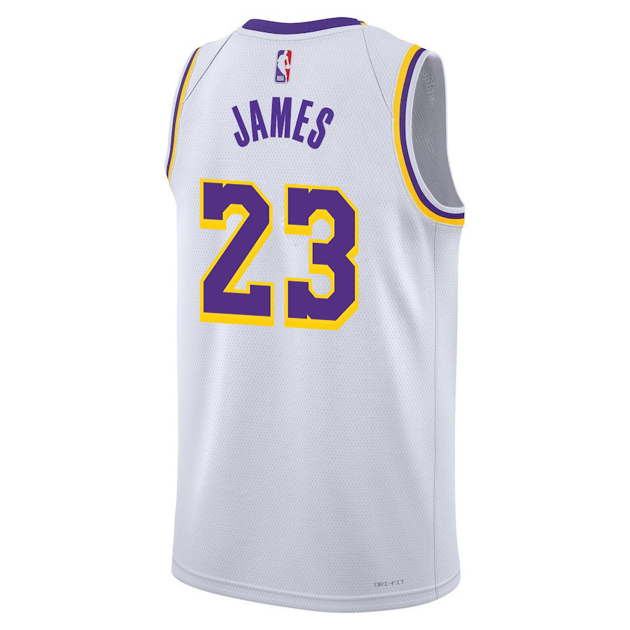 Lebron James 23 Los Angeles Lakers Association Edition Swingman White NBA Jersey Men's