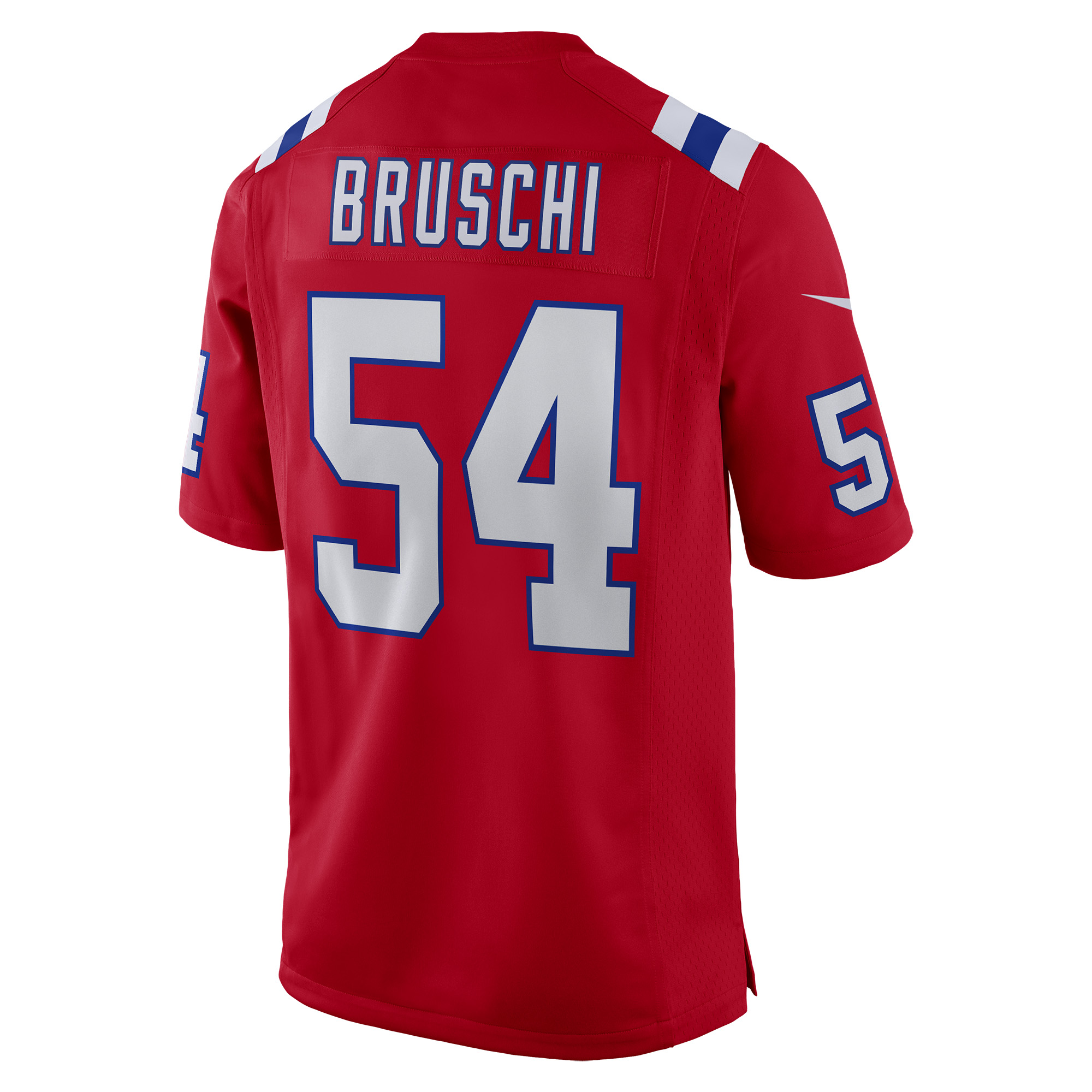 New England Patriots Tedy Bruschi Red Retired Player Alternate Game NFL Jersey Men's
