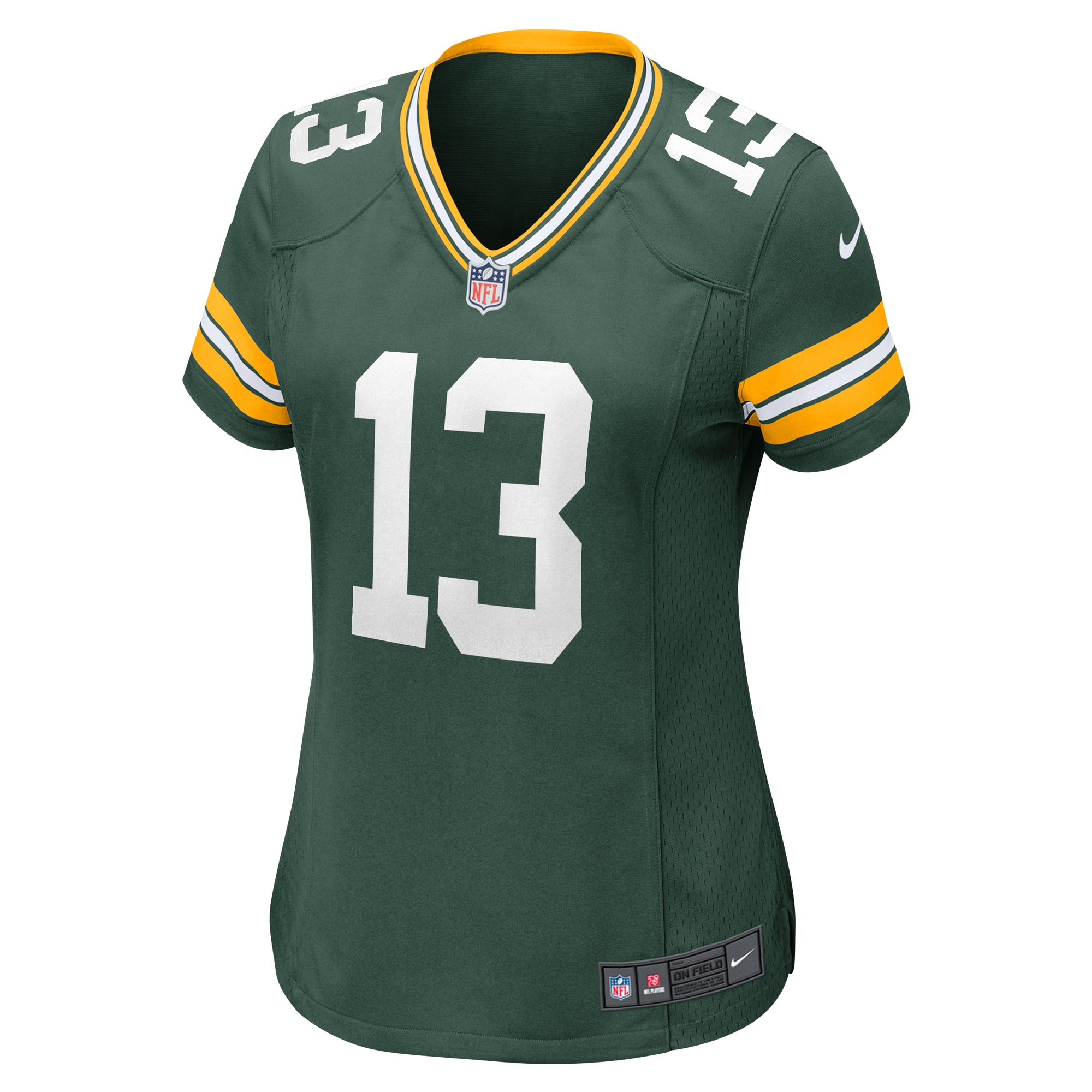 Green Bay Packers Dontayvion Wicks Green Game NFL Jersey Women's