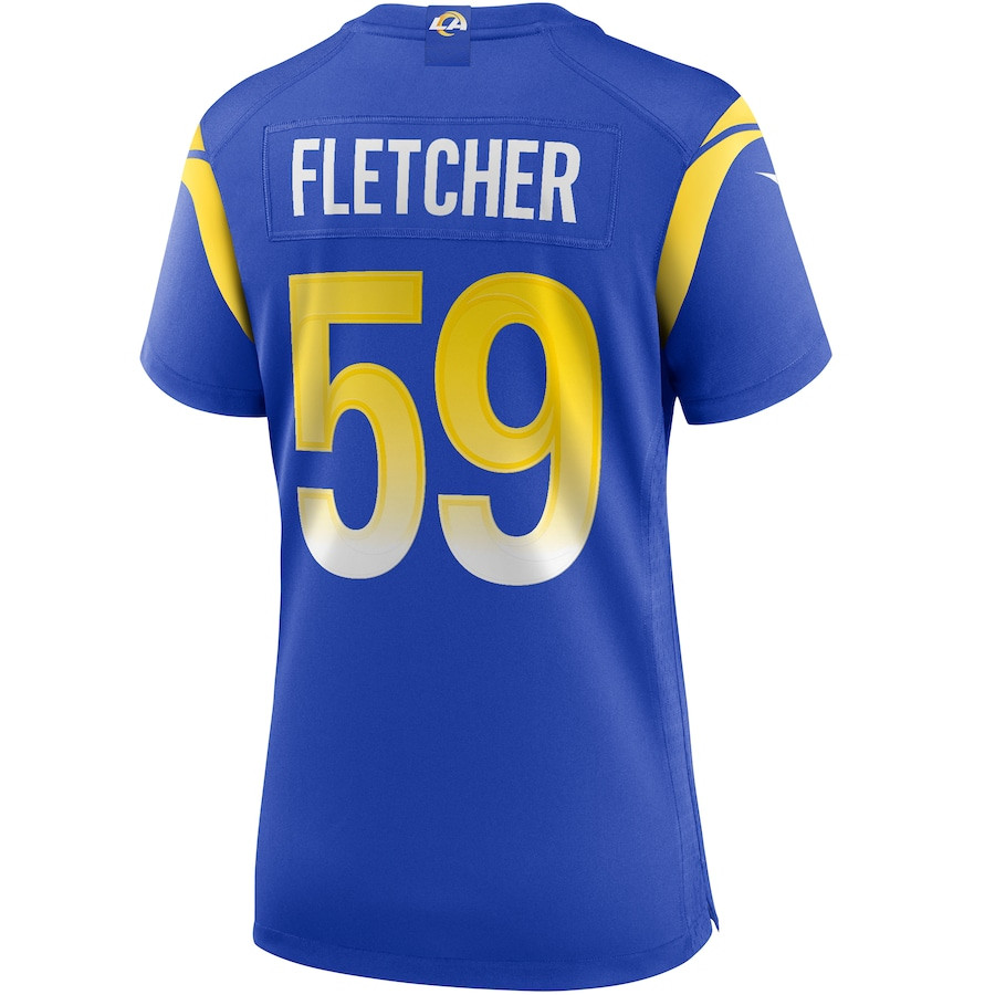 London Fletcher 59 Los Angeles Rams Game Retired Royal NFL Jersey Women's