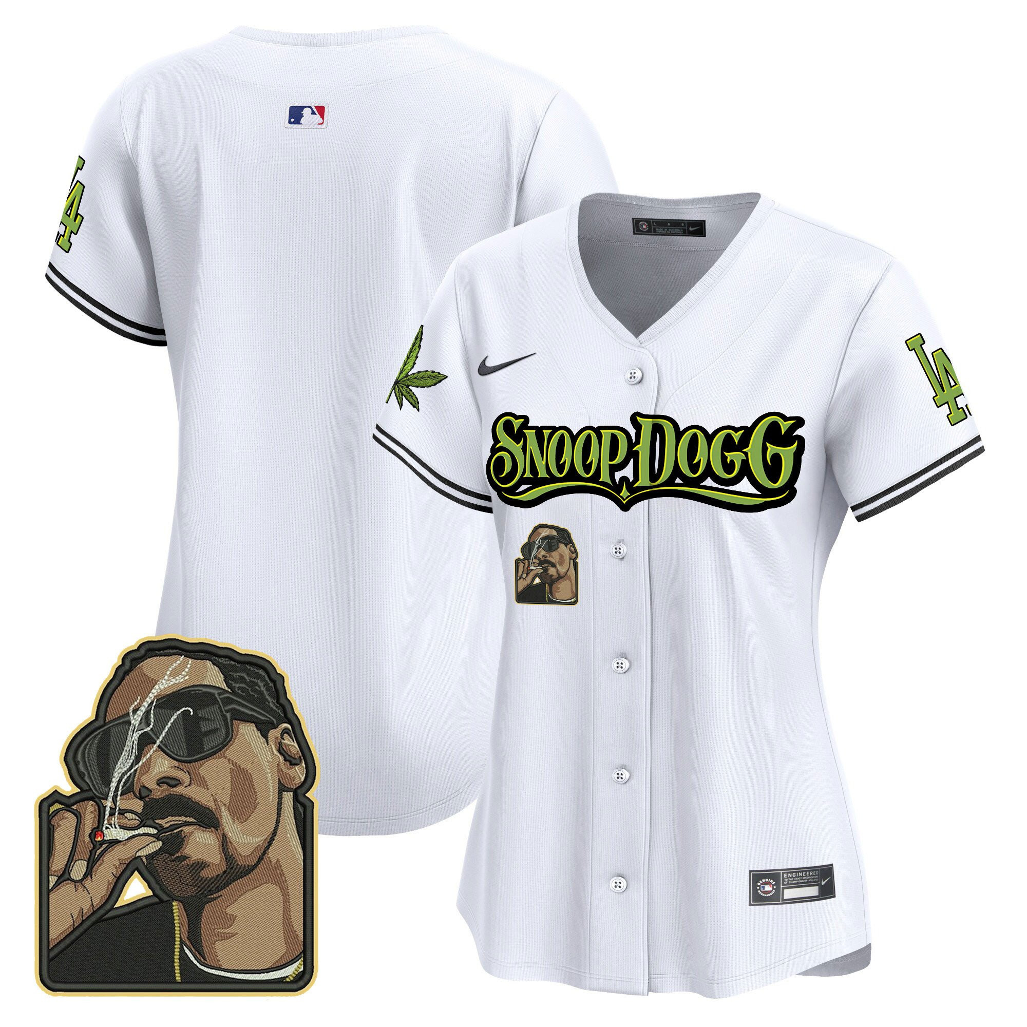 Los Angeles Dodgers Snoop Dogg White MLB Jersey Women's