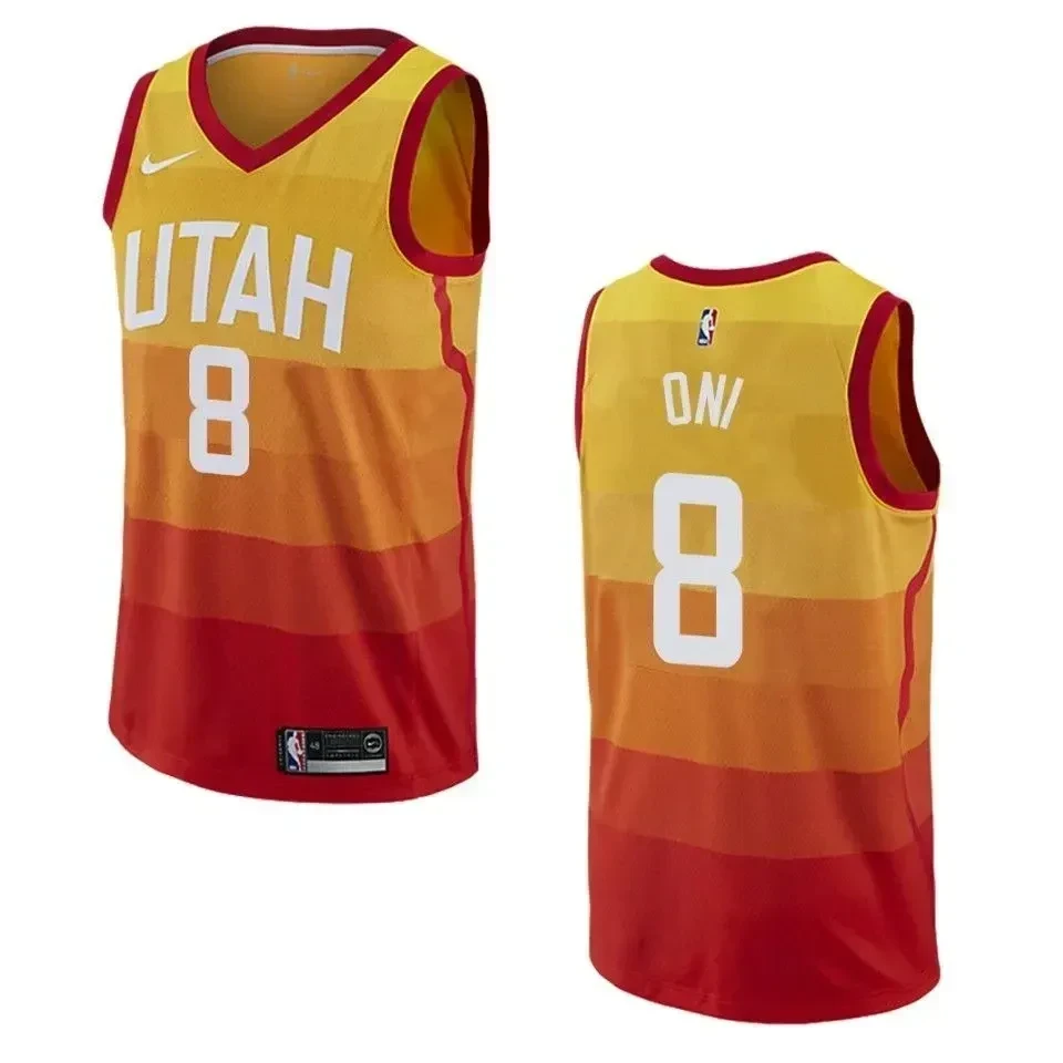 Utah Jazz 8 Miye Oni City Swingman Orange NBA Jersey Men's