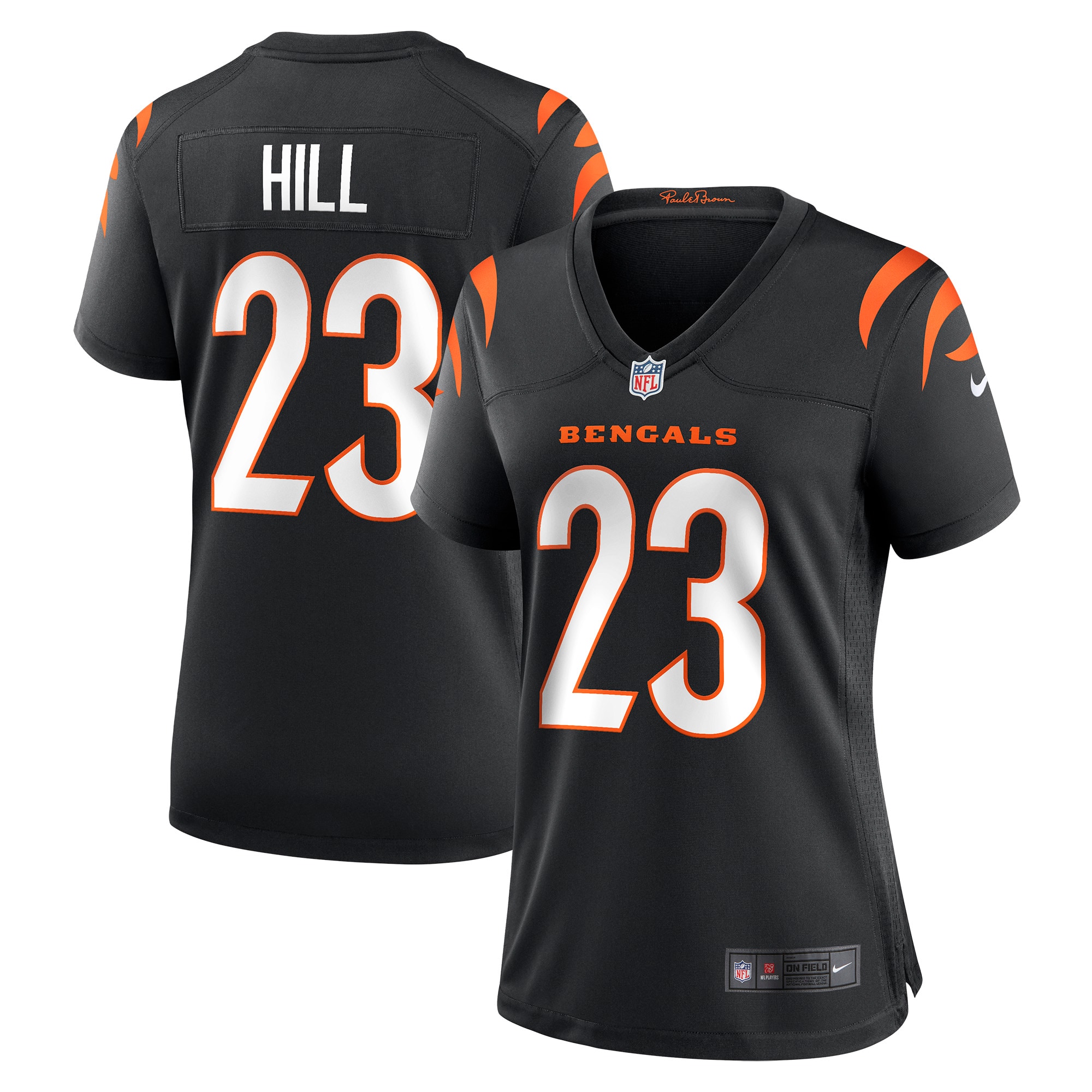 Cincinnati Bengals Daxton Hill Black Player Game NFL Jersey Women's