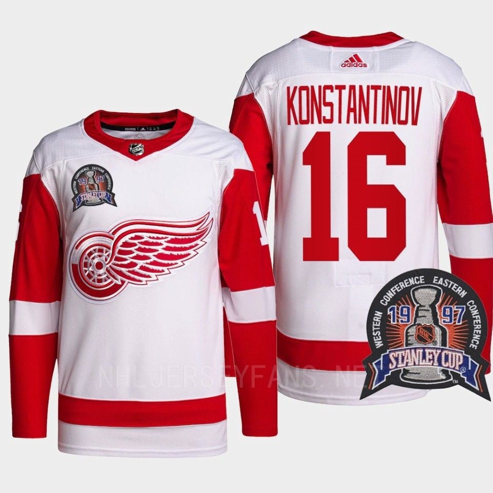Vladimir Konstantinov 16 1997 Stanley Cup Detroit Red Wings Red 25th Anniversary NHL Jersey Men's