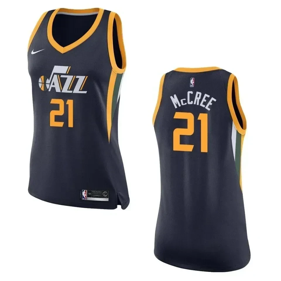 Utah Jazz 21 Erik Mccree Icon Swingman Navy NBA Jersey Women's