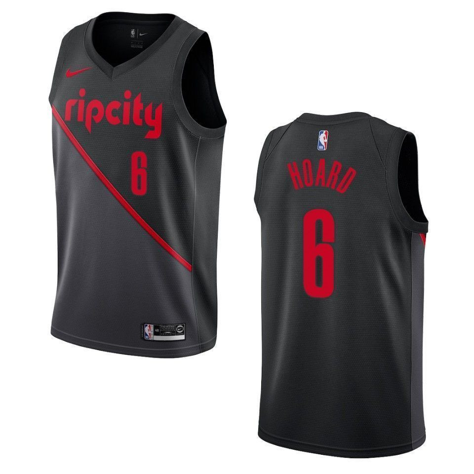 Portland Trail Blazers 6 Jaylen Hoard City Swingman Black NBA Jersey Men's