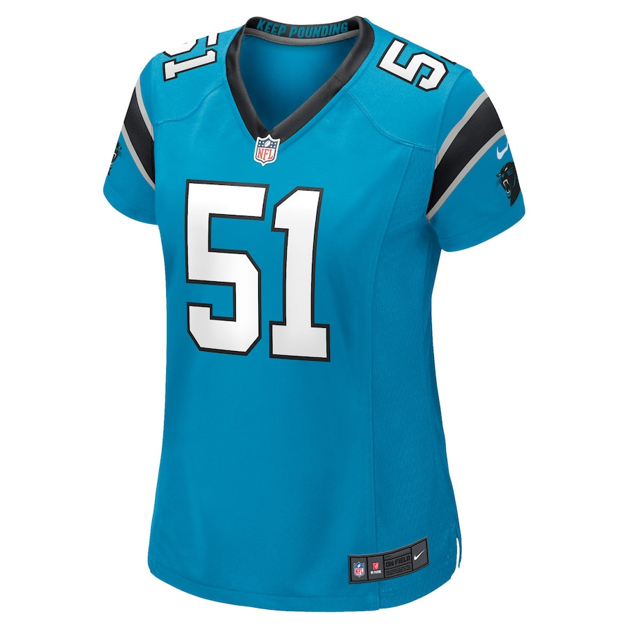 Sam Mills 51 Carolina Panthers Retired Blue NFL Jersey Women's