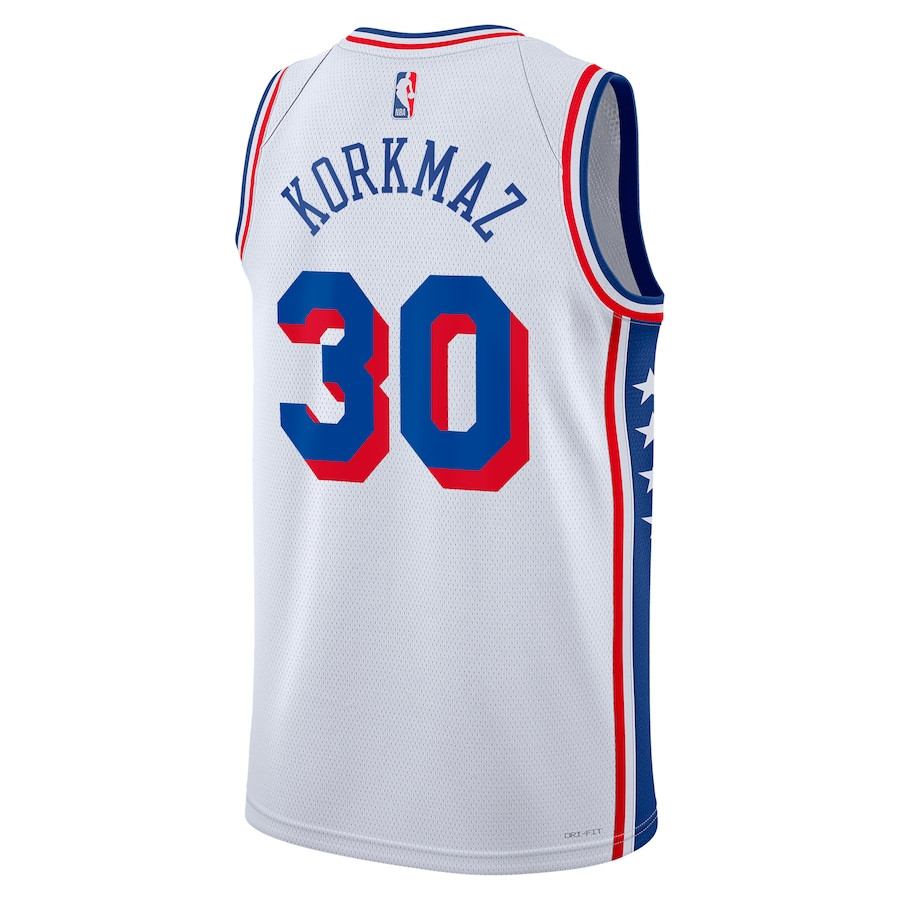 Furkan Korkmaz 30 Philadelphia 76ers 2023/24 Swingman Association Editio White NBA Jersey Men's