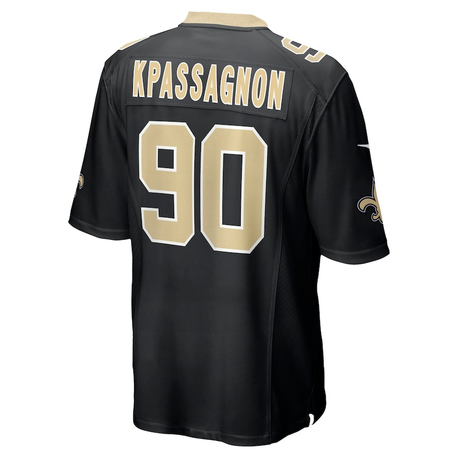 Tanoh Kpassagnon 90 New Orleans Saints Game Black NFL Jersey Men's