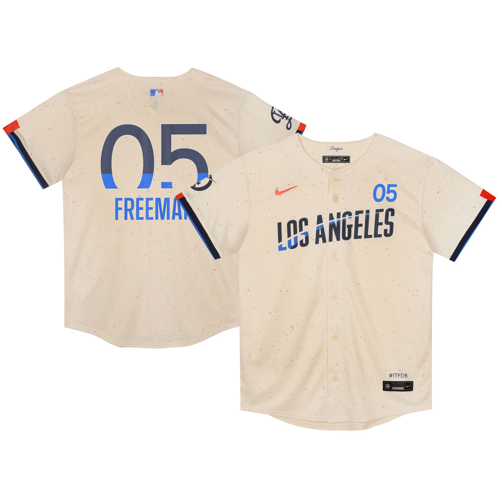 Preschool Los Angeles Dodgers Freddie Freeman Cream 2024 City Connect Limited Player MLB Jersey Men's