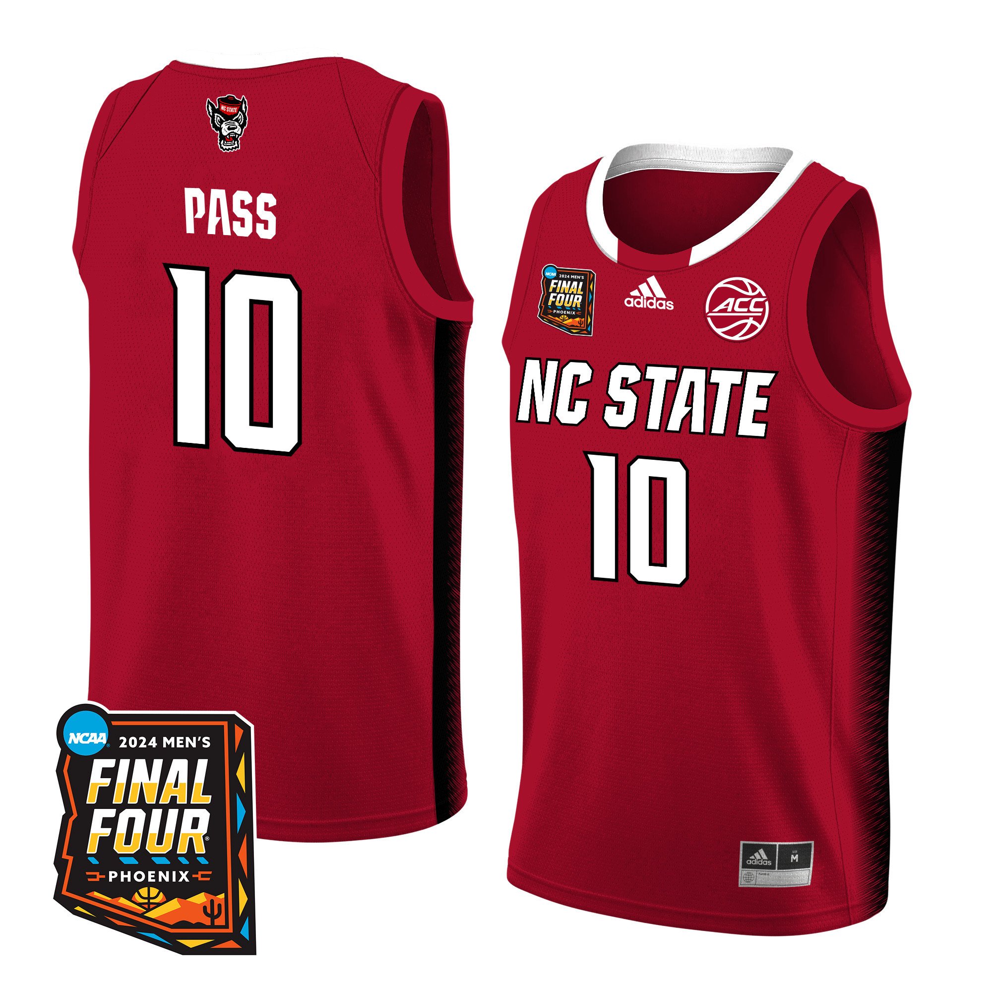 Breon Pass NC State 2024 Final Four Patch Re White NCAA Jersey Men's