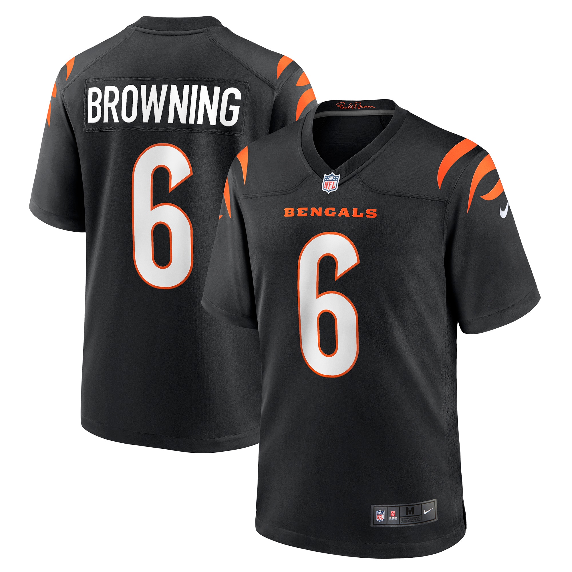 Cincinnati Bengals Jake Browning Black Game NFL Jersey Men's