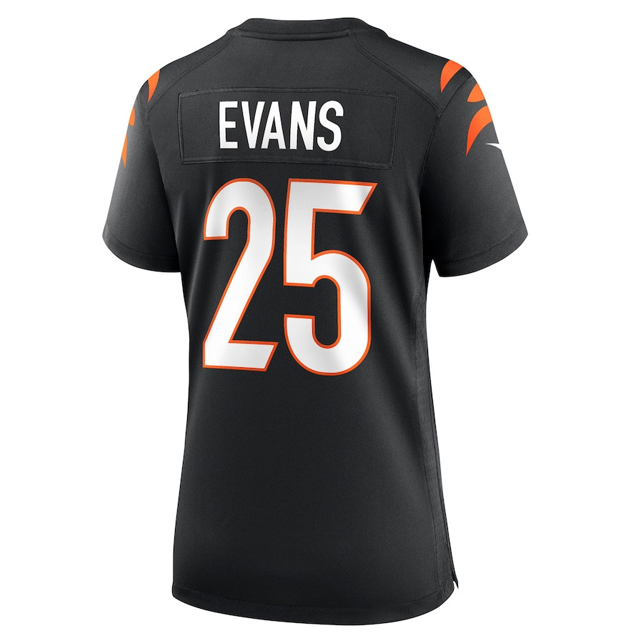 Chris Evans 25 Cincinnati Bengals Game Black NFL Jersey Women's
