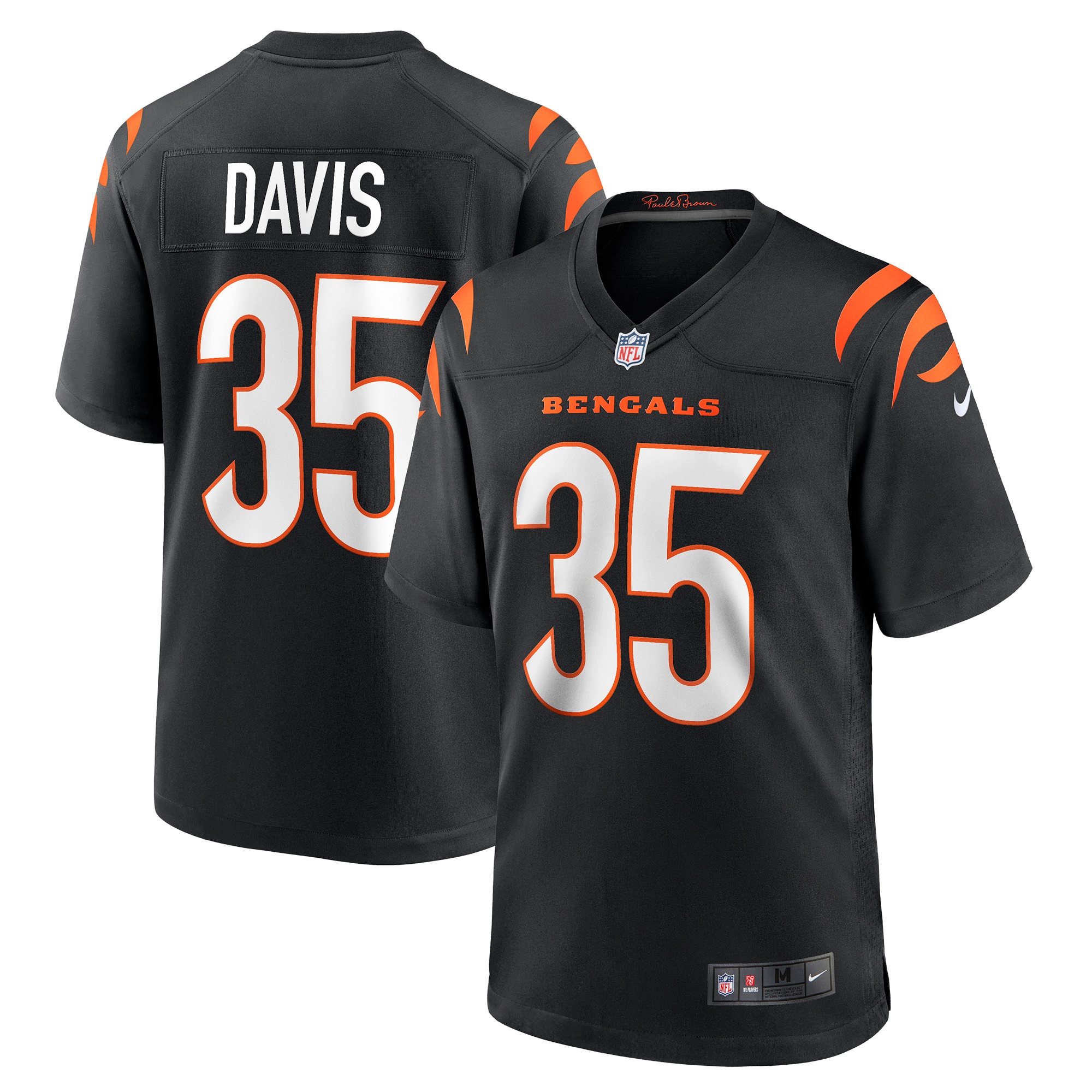Cincinnati Bengals Jalen Davis Black Game Player NFL Jersey Men's