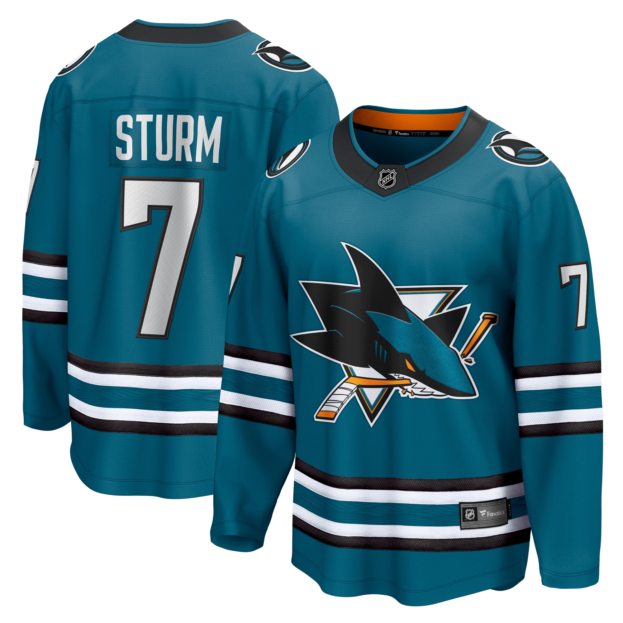 San Jose Sharks Nico Sturm Teal Home Breakaway NHL Jersey Men's