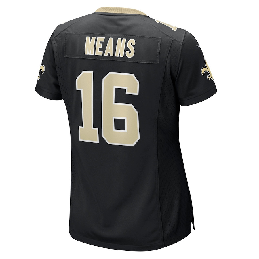 Bub Means 16 New Orleans Saints Game Black NFL Jersey Women's