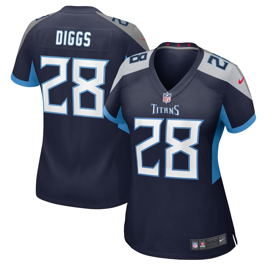 Quandre Diggs 28 Tennessee Titans Game Navy NFL Jersey Women's
