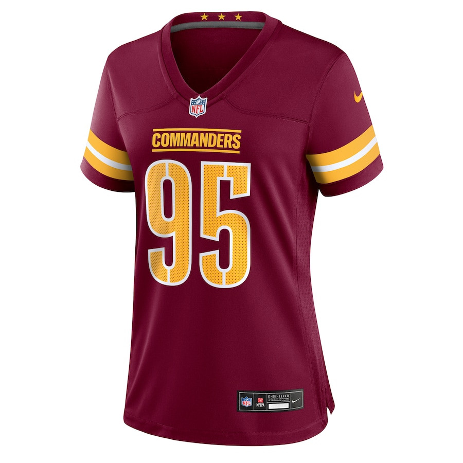 Jer'Zhan Newton 95 Washington Commanders Game Burgundy NFL Jersey Women's