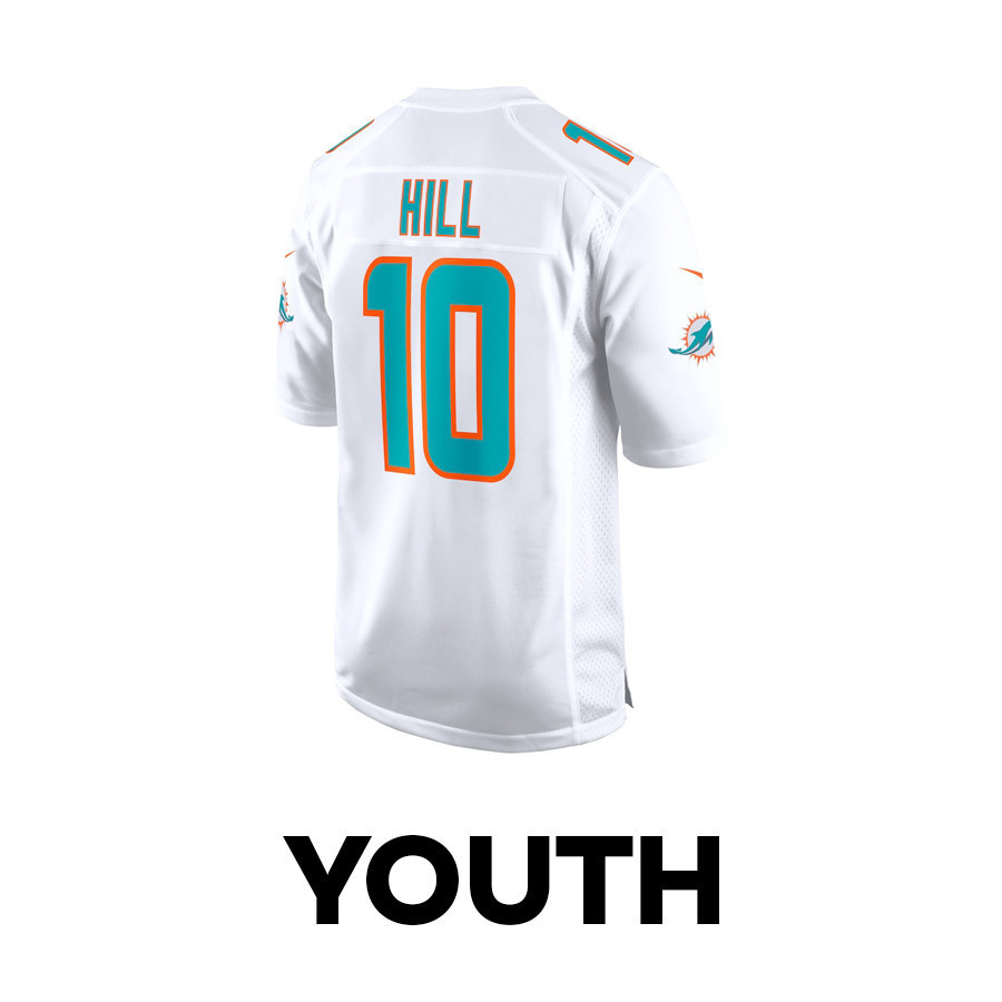 Tyreek Hill 10 Miami Dolphins The Cheetah Game White NFL Jersey Youth