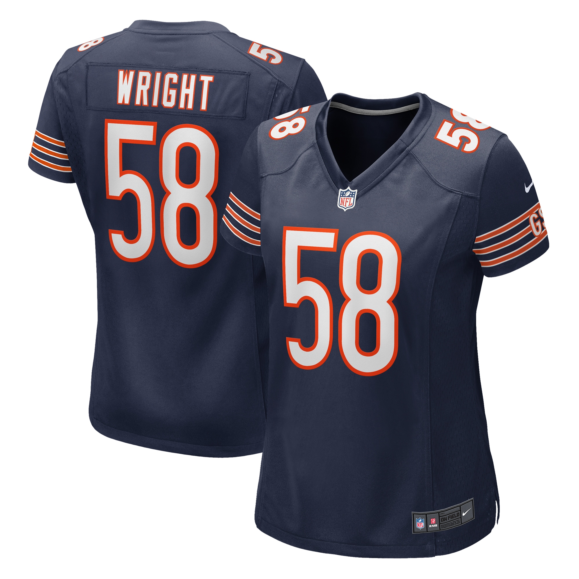 Chicago Bears Darnell Wright Navy Game NFL Jersey Women's