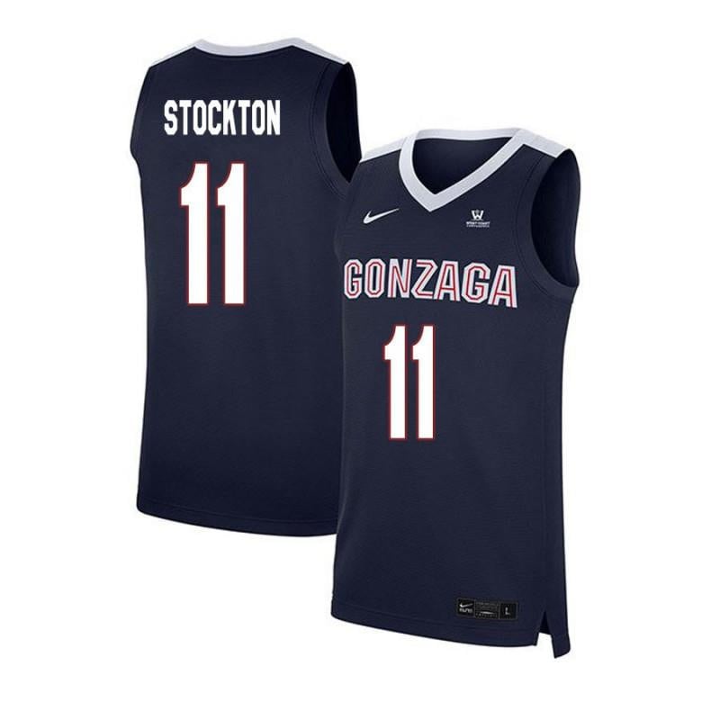11 David Stockton Navy Elite Gonzaga Bulldogs NCAA Jersey Men's