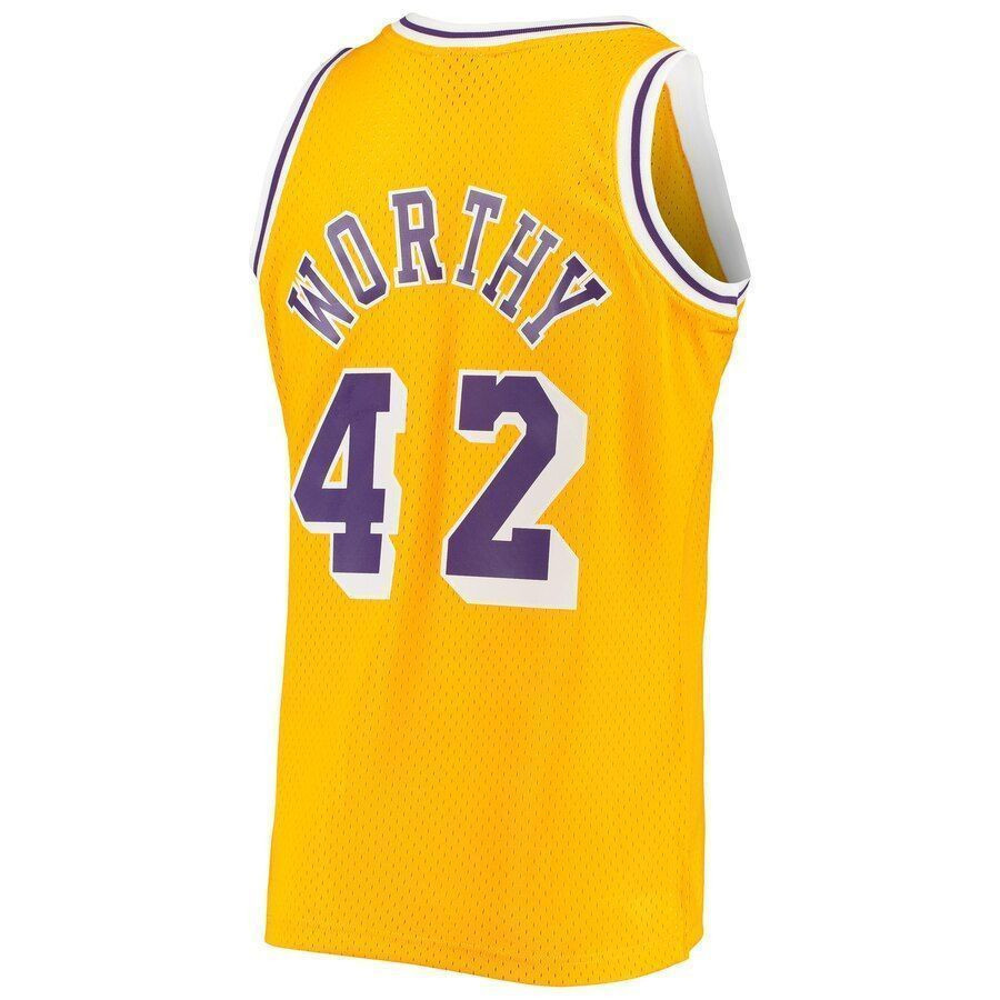 James Worthy Los Angeles Lakers Mitchell Ness 1984-85 Hardwood Classics Swingman Gold NBA Jersey Men's