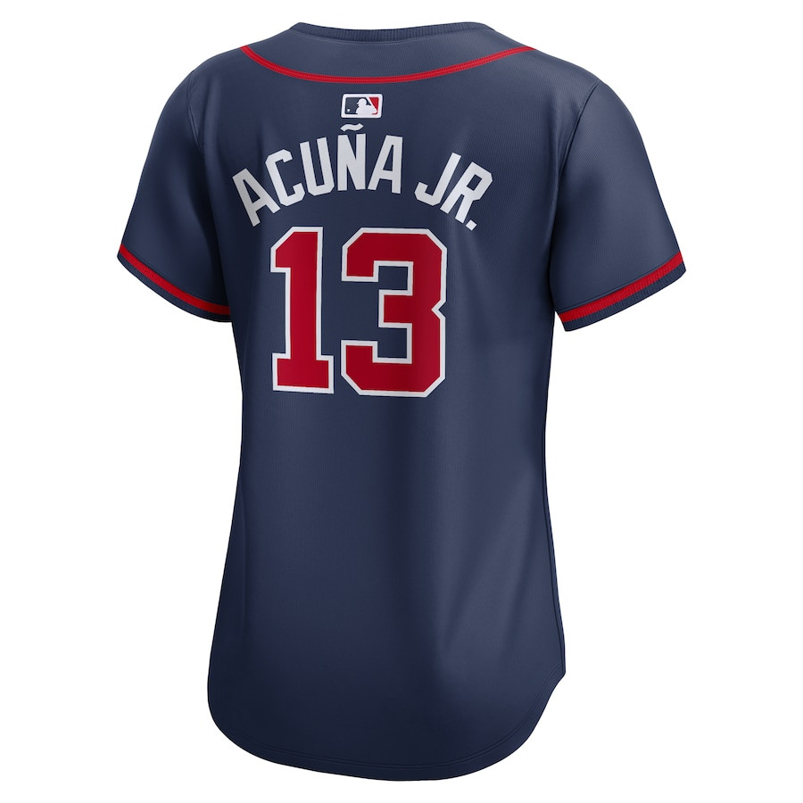 Ronald Acu?a Jr. 13 Atlanta Braves Alternate Limited Player ??Navy MLB Jersey Women's