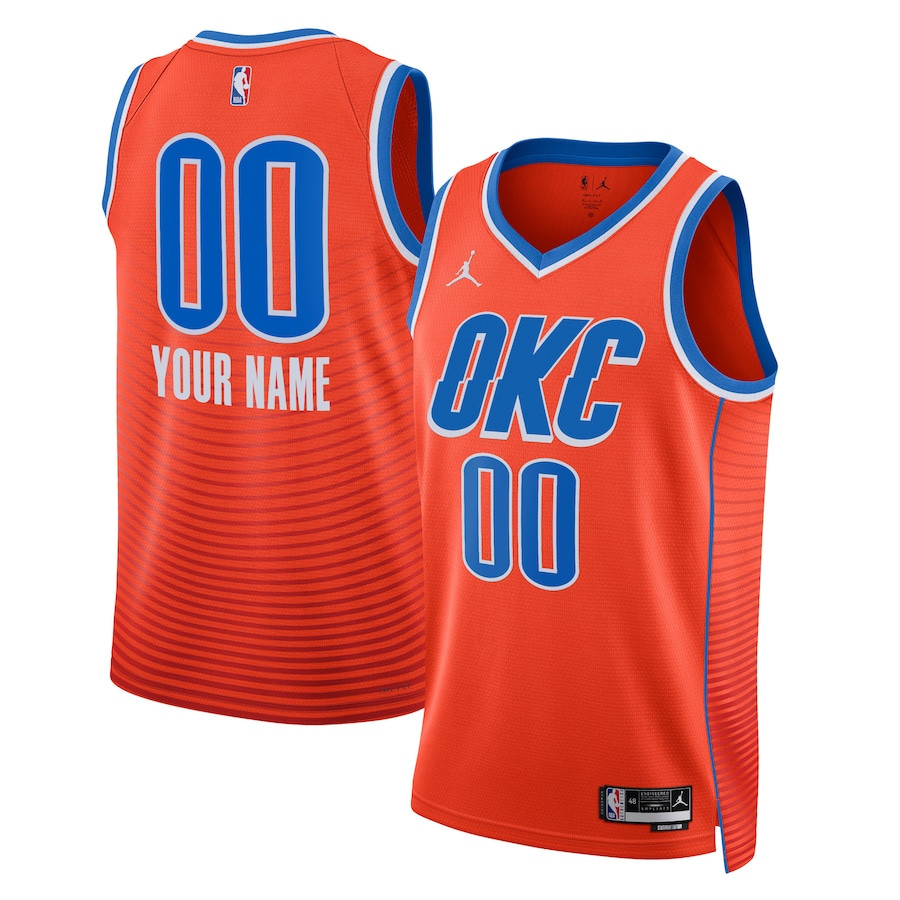 Oklahoma City Thunder 2023/24 Statement Swingman Custom Orange NBA Jersey Men's