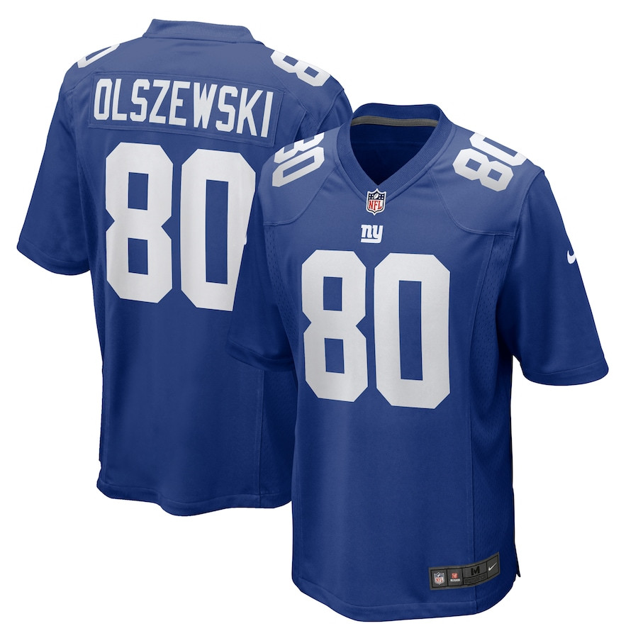 Gunner Olszewski 80 New York Giants Team Game Royal NFL Jersey Men's