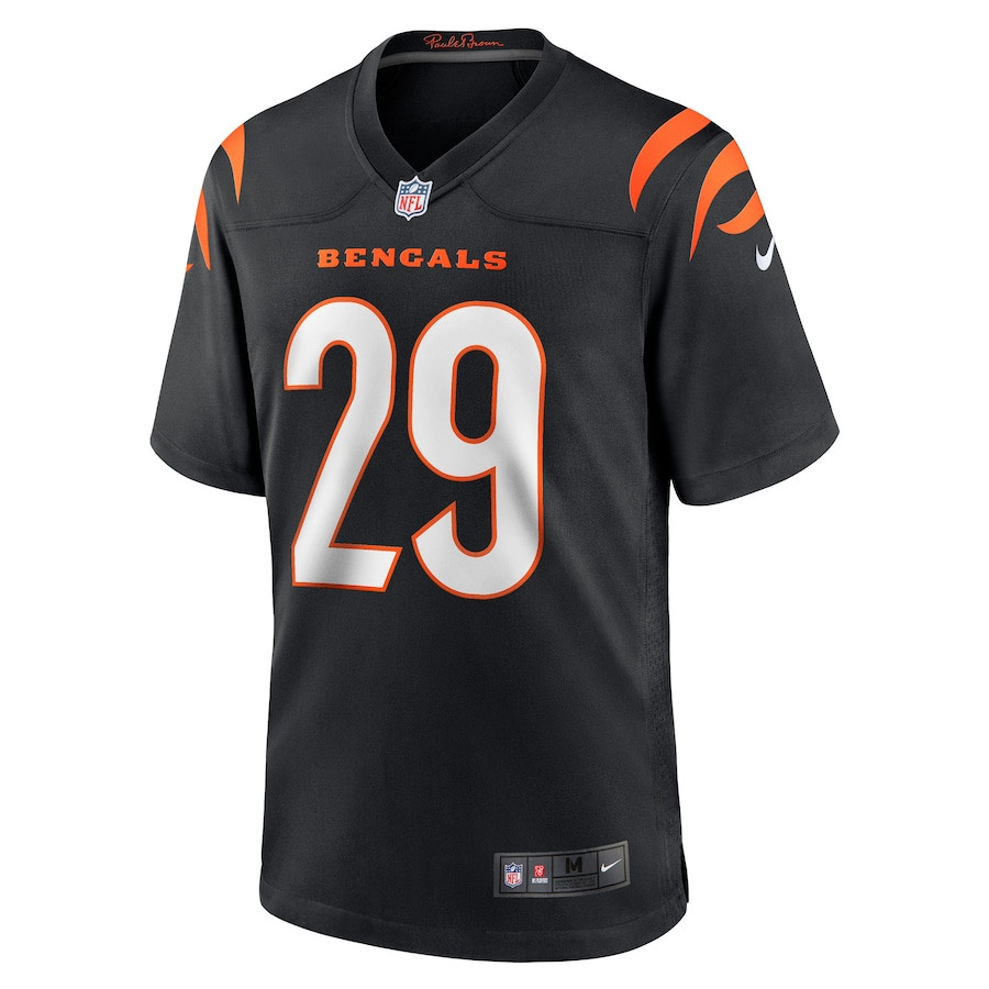 Cam Taylor-Britt 29 Cincinnati Bengals Game Black NFL Jersey Men's
