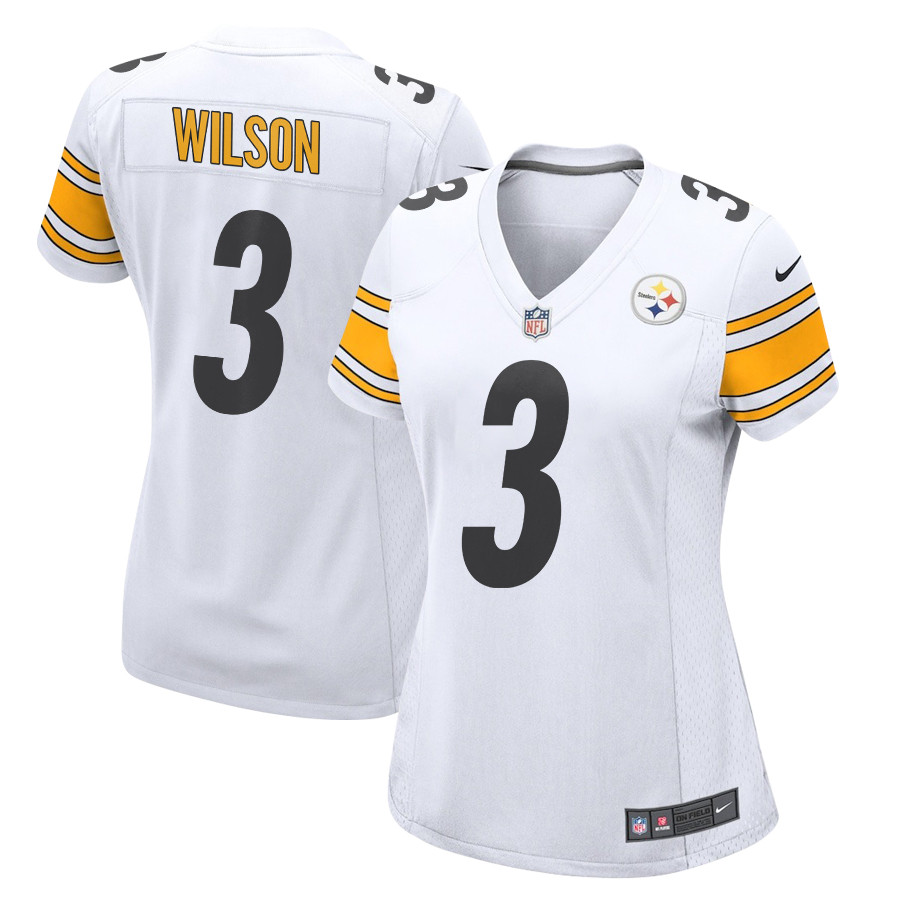 Russell Wilson 3 Pittsburgh Steelers Game White NFL Jersey Women's