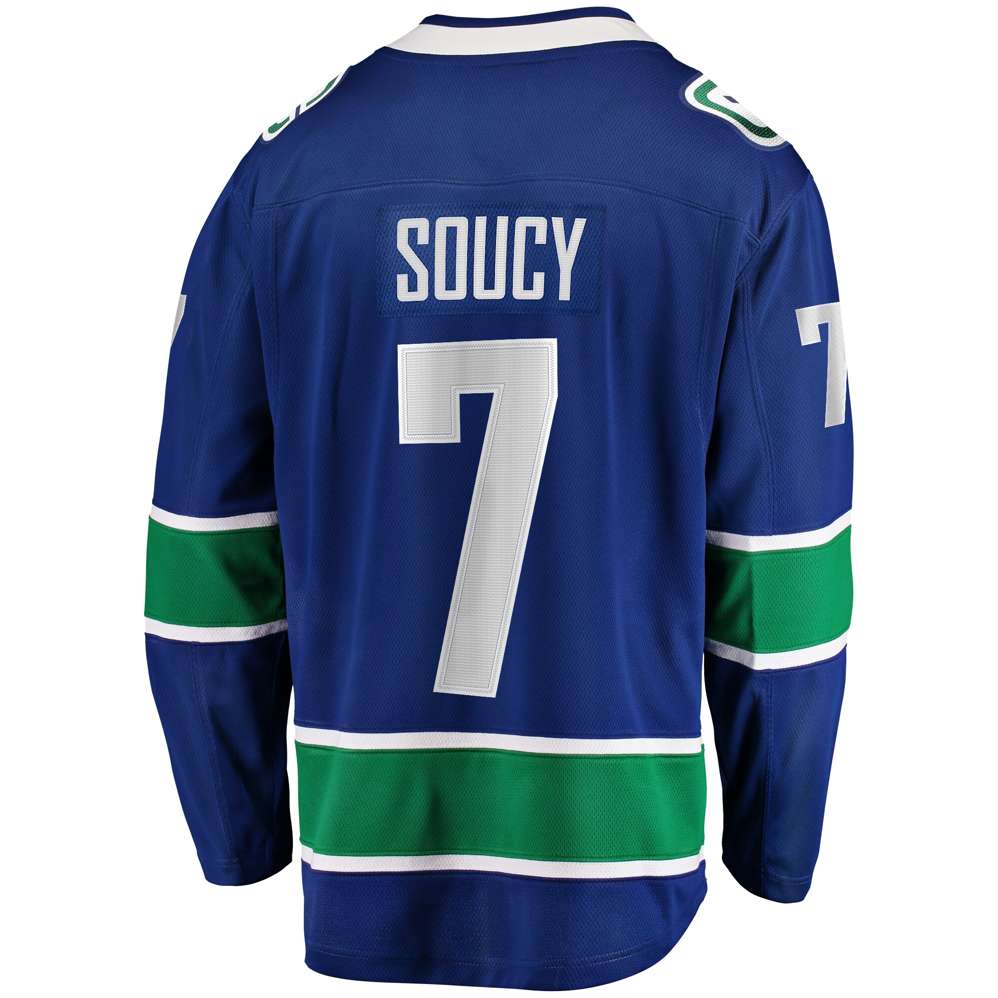 Vancouver Canucks Carson Soucy Blue Home Premier Breakaway Player NHL Jersey Men's