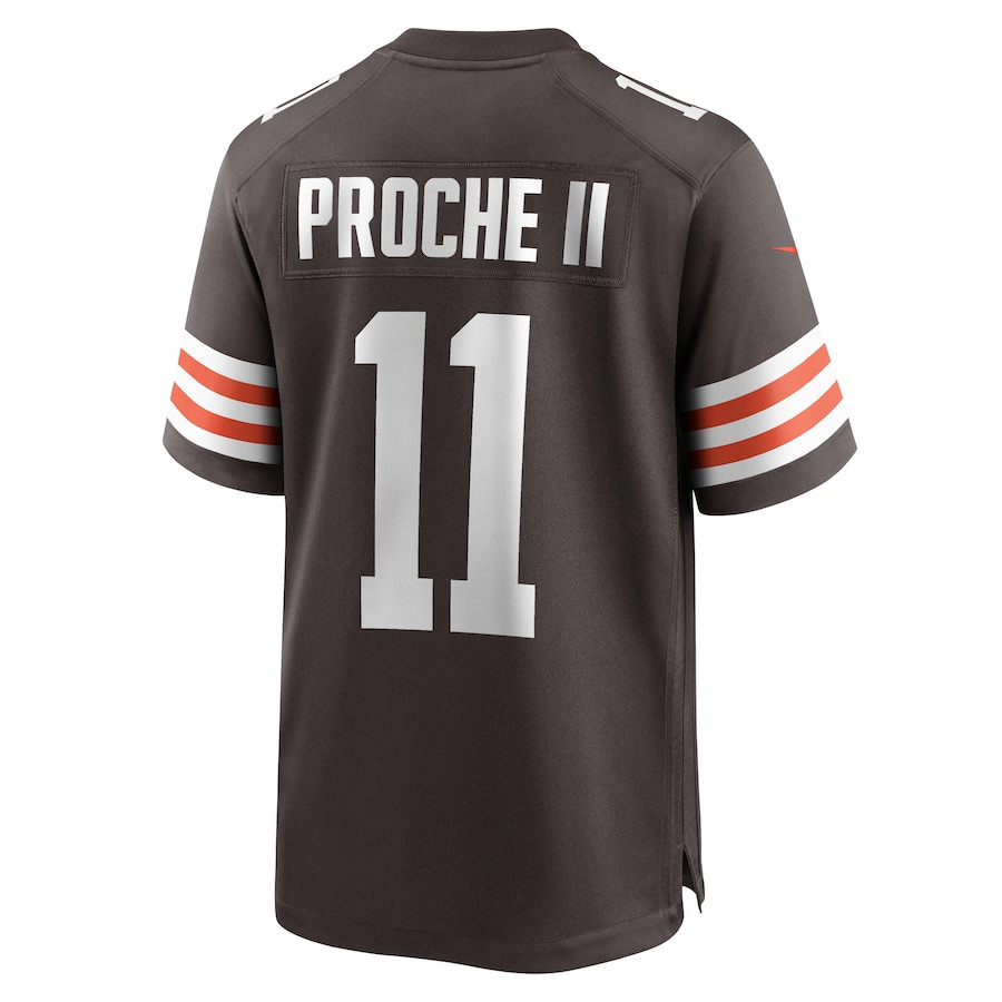 James Proche II 11 Cleveland Browns Game Brown NFL Jersey Men's