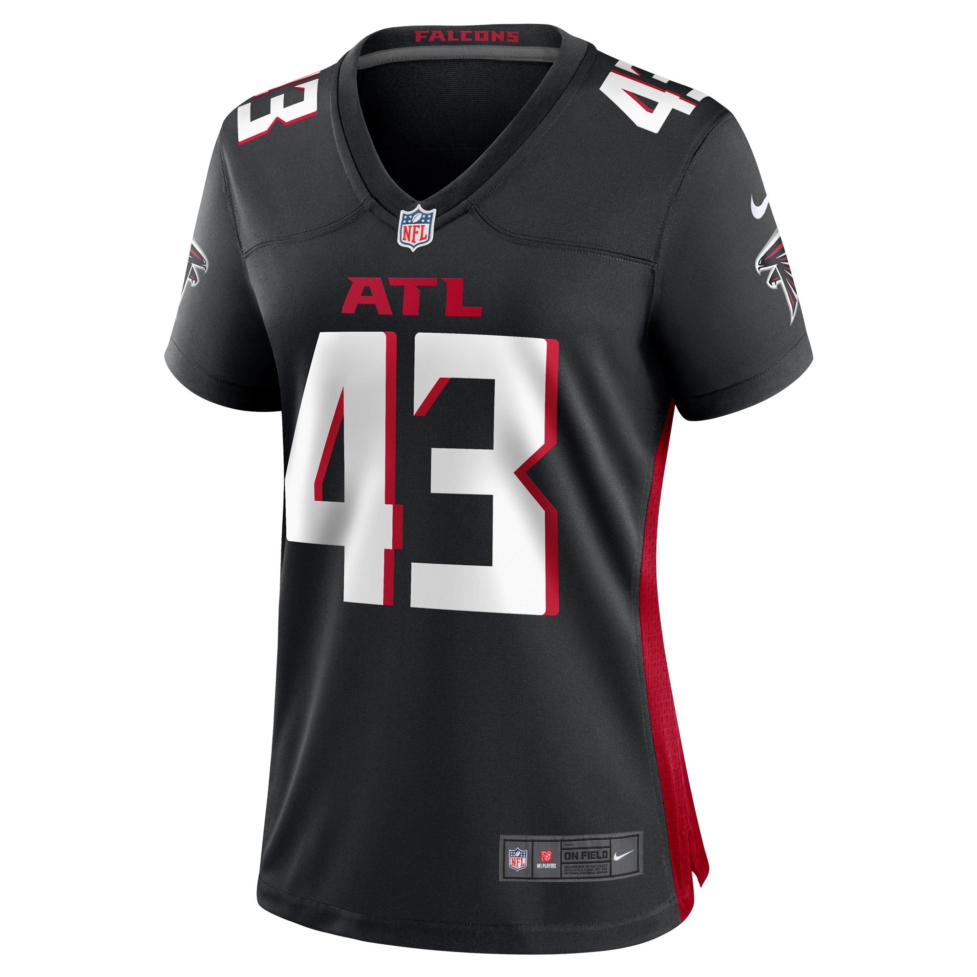 Atlanta Falcons Tucker Fisk Black Player Game NFL Jersey Women's